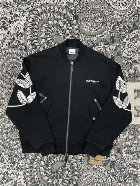 burberry ekd print cotton oversized bomber jacket|Burberry EKD Print Cotton Oversized Bomber Jacket Black/White .